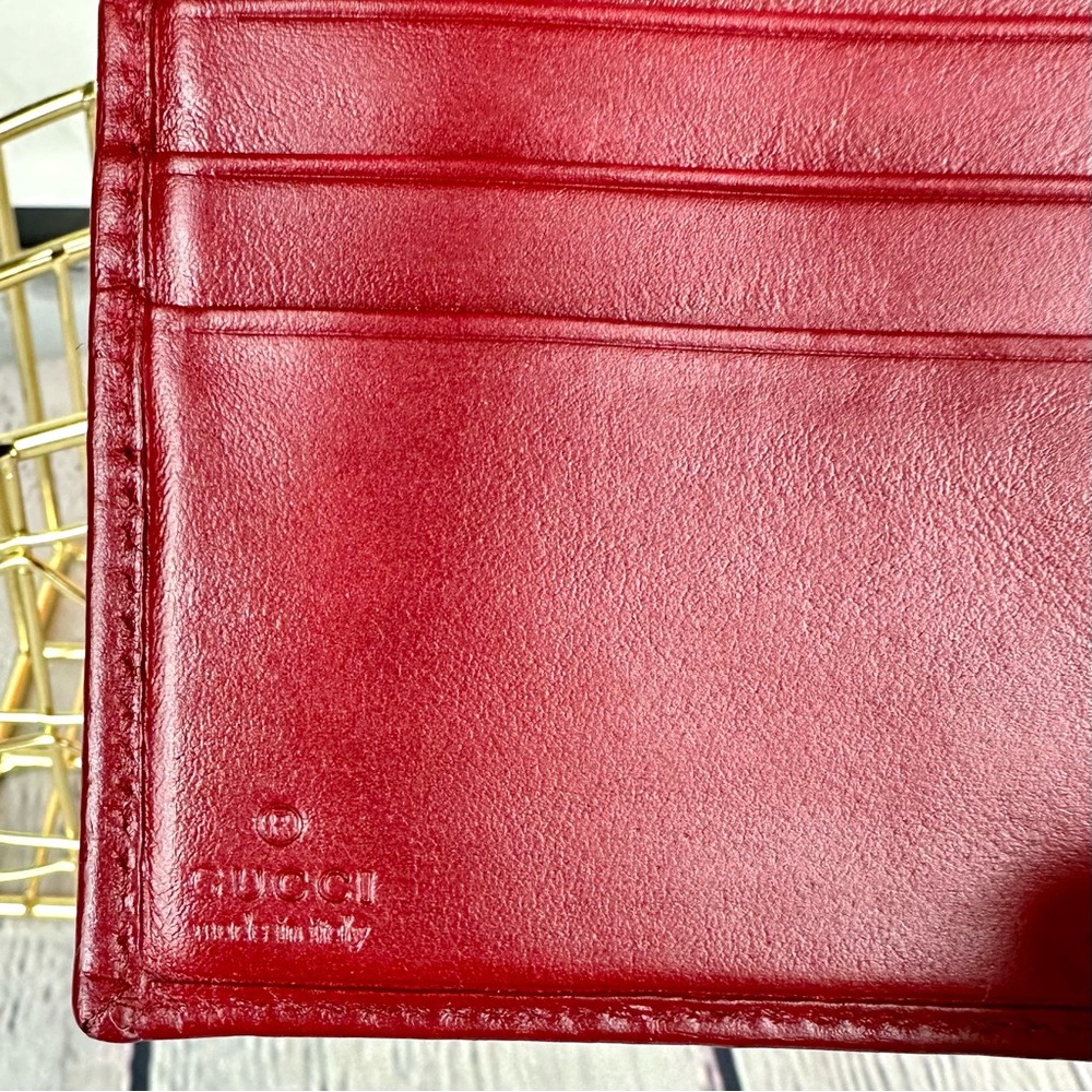 Gucci red leather mini Guccissima wallet crossbody - Picture 7 of 15